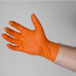 Orange Nitrile Gloves Powder Free